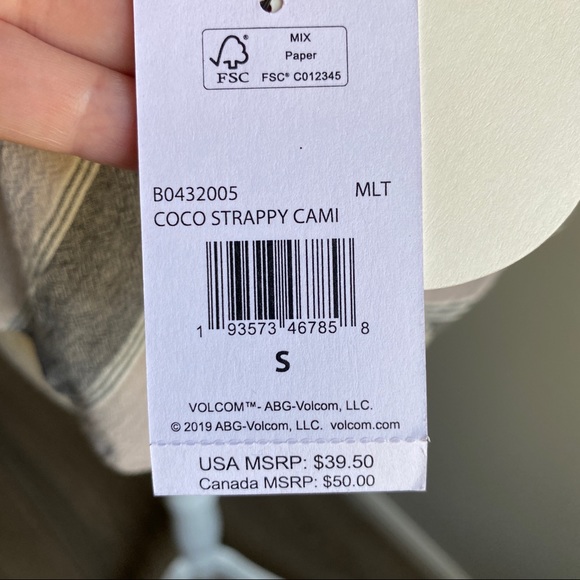 Volcom Gray Striped Coco Cami - Picture 7 of 9